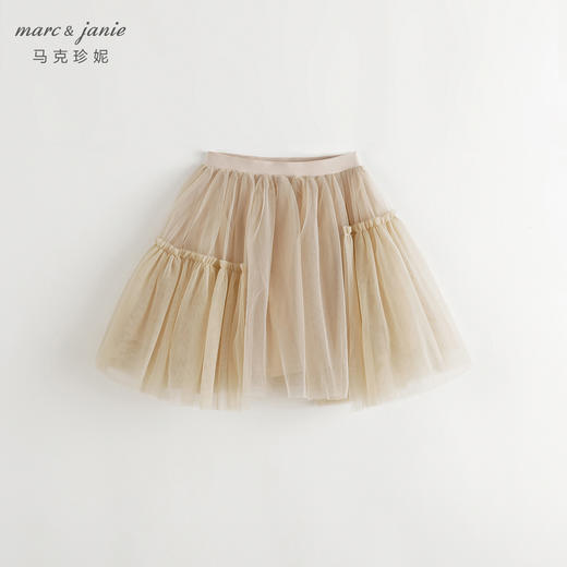 马克珍妮女童不规则网纱拼接短裙半身裙儿童裙子秋装新款241273 商品图1