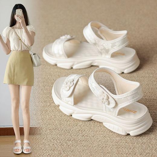 ZHR则则沙滩凉鞋女2024新款夏季外穿百搭软底凉拖魔术贴运动凉鞋 商品图2