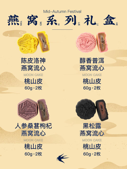 【中秋节月饼】桃山皮流心奶黄 广式五仁冰皮月饼 口味多种 满足您的味蕾 商品图5