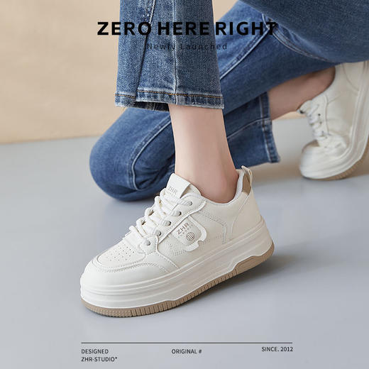 ZHR则则厚底小白鞋女2024新款夏季增高透气板鞋配裙子百搭休闲鞋 商品图8