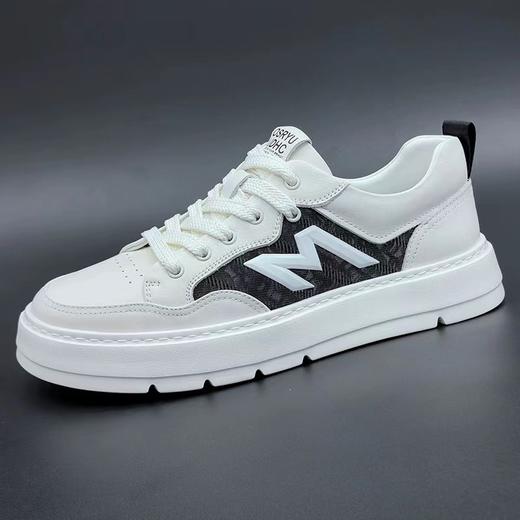 木林森秋季拼接色加厚底男士牛皮板鞋 商品图1