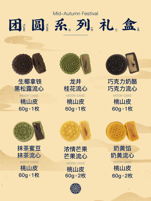 【中秋节月饼】桃山皮流心奶黄 广式五仁冰皮月饼 口味多种 满足您的味蕾 商品图7