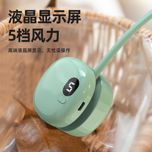 【5档！便携折叠 挂脖风扇】2024新款无叶挂脖风扇，运动、逛街必备；液晶显示，便携轻巧；五档风力，定制凉爽；多彩颜色，个性十足！ 商品图1