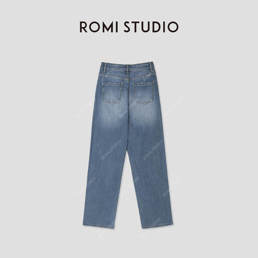 ROMI STUDIO “莱卡丹宁” 莱卡棉混纺柔性质感直筒牛仔裤 421N2013(现货) 商品图1