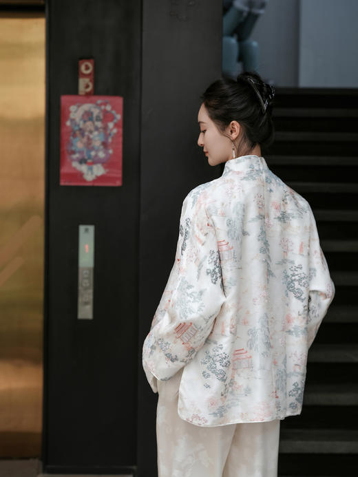 盛唐牡丹 |如意湖亭手推绣双面穿真丝绡外套 商品图5