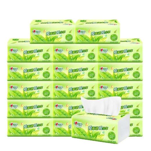 【用心呵护 洁净更柔韧~】心心相印18包抽纸巾 茶香味纸抽 大包加大M码 卫生纸纸巾家用 三层柔软亲肤不留屑 湿水不易破-QQ 商品图4