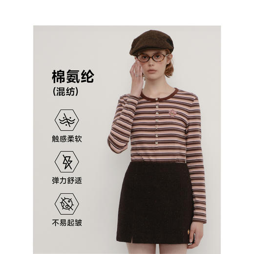 Teenie Weenie小熊卡通长袖T恤女秋季t恤TTLA247809H 商品图1