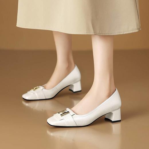 【预售5天】春秋法式气质高跟鞋方头舒适粗跟中跟真皮HY&H3468 商品图1