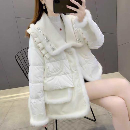 丁摩鹅绒羽绒服水貂毛门襟WX102-DZ999 商品图5