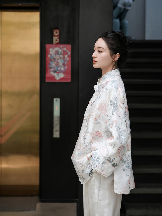 盛唐牡丹 |如意湖亭手推绣双面穿真丝绡外套 商品图4