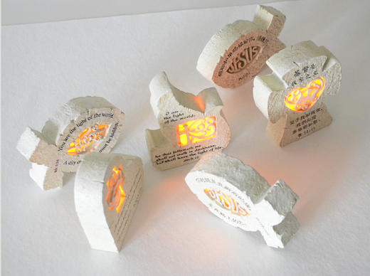 【夜灯家族】 纟巠 文金句 - 树脂雕塑-自带电池/ LED灯-桌摆 商品图12