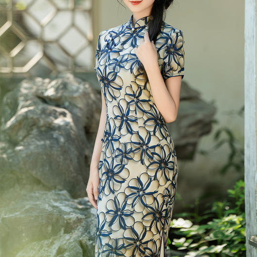 TQX 10950国风复古气质名媛显瘦优雅日常可穿旗袍 商品图3