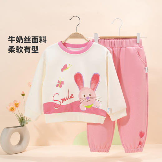 贝贝怡女童秋季套装卫衣长裤两件套2024新款秋装儿童可爱甜美童装 商品图3