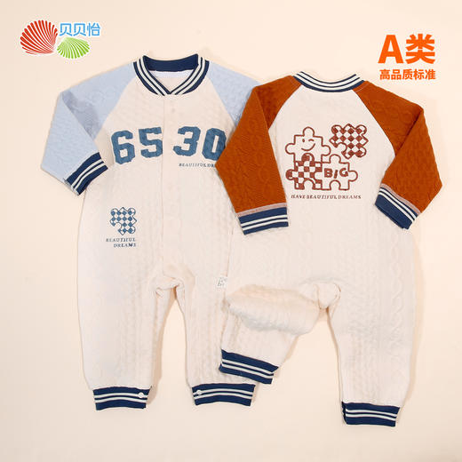 贝贝怡童装婴幼儿连体衣秋冬款宝宝加厚秋装2024新款男童女童哈衣ZB4DL022
 商品图2