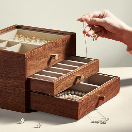 三层可视首饰盒珠宝收纳 商品图1