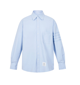 THOM BROWNE 汤姆·布朗 男士经典4条纹标识单排扣长袖衬衫 MWL381A 06496