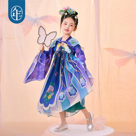 年衣蝶仙彩戏女童汉服春秋新款超仙古装襦裙唐装儿童表演演出服