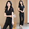 条纹不对称西装上衣+微喇裤，新中式两件套QYM-TB-FD1406 -Y 商品缩略图4
