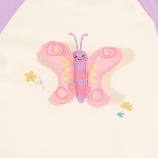 贝贝怡童装女宝宝连体衣春秋款纯棉可爱哈衣2024新款婴幼儿爬服ZB3DL022 商品图6