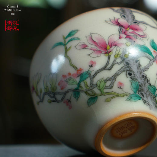 龙泉问鼎彩绘哥窑浮白杯（舞悦花间）（缺货） 商品图4