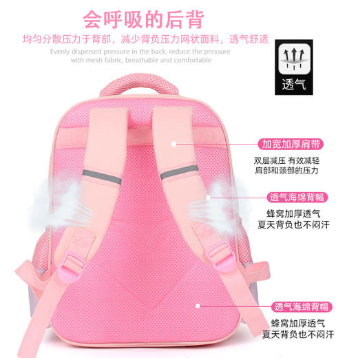 2024新款贝科羊卡通纯色儿童透气一至三年级男女小学生书包书包开学季文具套装 商品图2