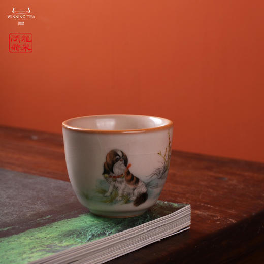 龙泉问鼎彩绘哥窑朔风杯（运旺时盛）（缺货） 商品图3