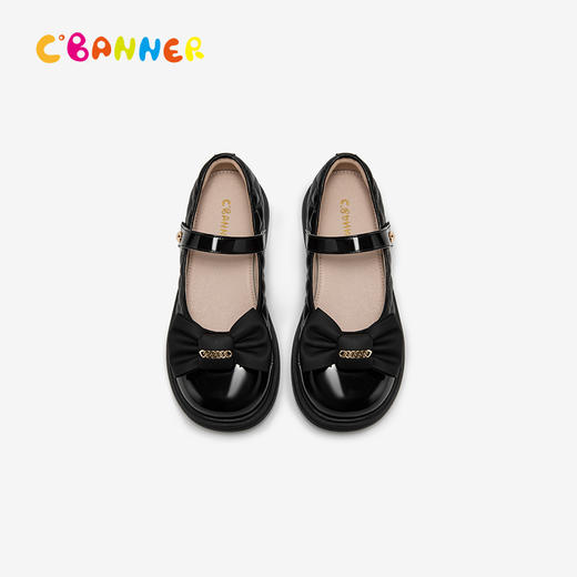 【cf】千百度童鞋拼接蝴蝶结玛丽珍鞋女童秋魔术贴单鞋A24491208 商品图2
