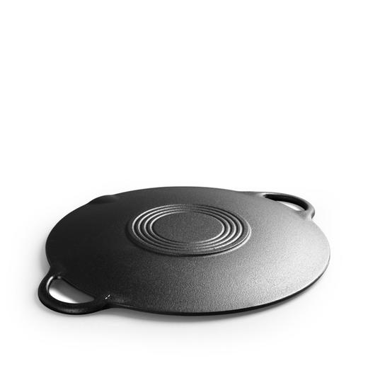 厂家直销野炊露营铸铁锅户外烤盘加大煎盘铁板烧带把手煎盘烤肉盘 商品图3