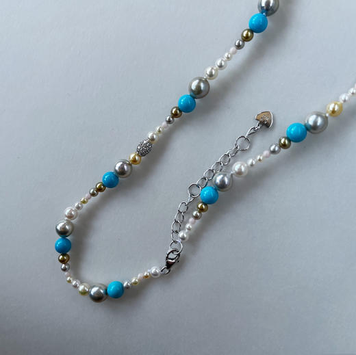 BY EVITA系列 18K镶钻石、
松石、珊瑚和
AKOYA珍珠 项链 商品图3