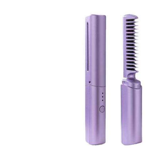 「19.9包邮！小H书同款」科技懒人直发梳移动直发器 迷你USB充电便携旅行卷直两用移动生活电器 商品图4