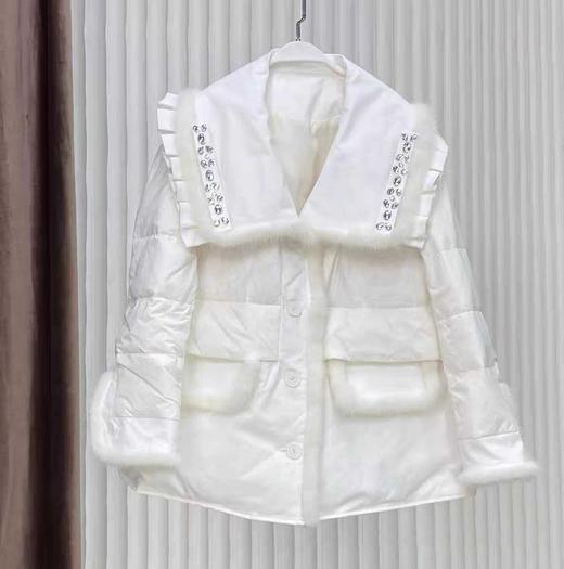 丁摩鹅绒羽绒服水貂毛门襟WX102-DZ999 商品图4