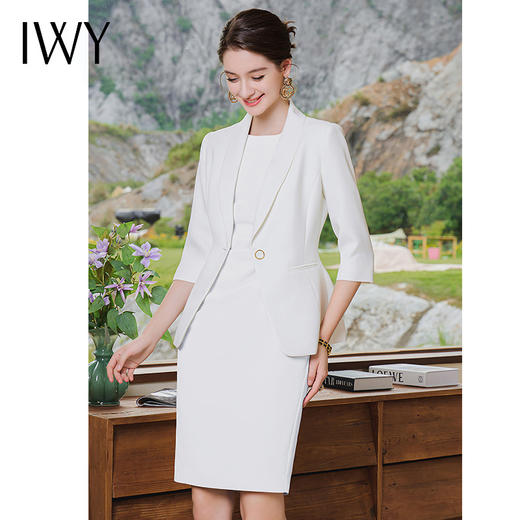 IWY/秋季新款青果领套装裙气质女神范正式场合接待通勤干练职业装C1837+Q620 商品图4
