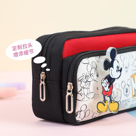 迪士尼儿童笔袋ins高颜值大容量双层小学生卡通可爱扣章文具袋笔盒开学季文具套装 商品图2