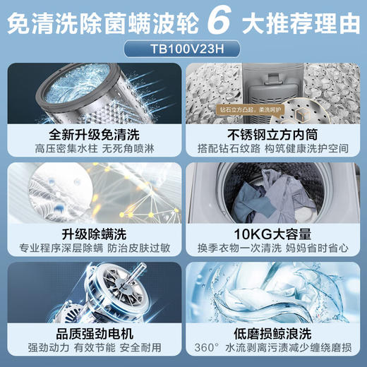 小天鹅（LittleSwan）波轮洗衣机全自动 10公斤大容量 升级鲸浪柔洗 免清洗不脏桶 除螨 商品图3