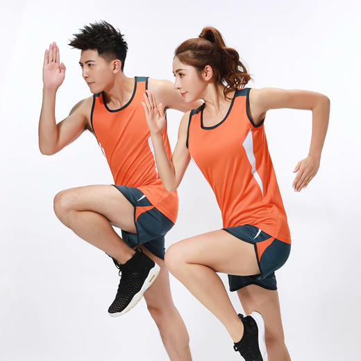 【买上衣送裤子！马拉松运动坎肩套装！到手仅需79米！】田径训练服套装男短跑马拉松背心比赛运动体考田径跑步衣服女-24XHYD003 商品图1
