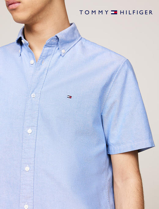 TOMMY 短袖衬衫男  MW36272-0GY 天蓝色. 商品图2