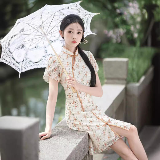 改良短款修身日常，少女款气质国风旗袍XL208 商品图2