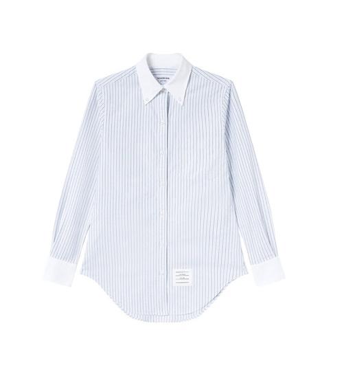 THOM BROWNE 汤姆·布朗 女士条纹尖领长袖衬衫 FLL005C F0510 商品图0