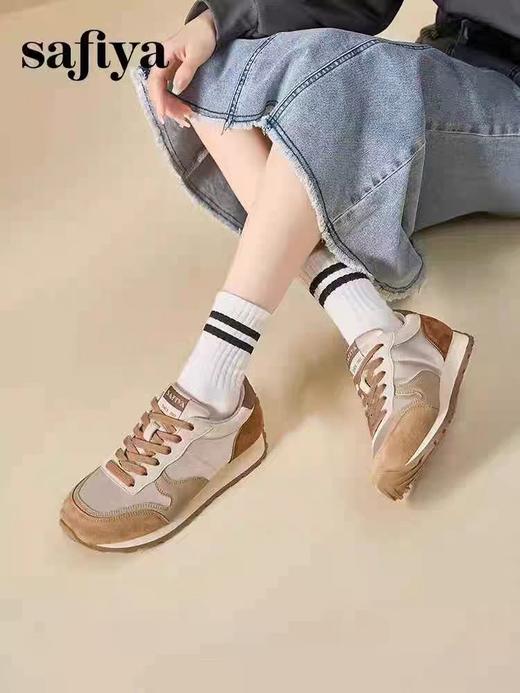 索菲娅2024年复古百搭拼色透气轻便休闲阿甘女鞋 商品图2