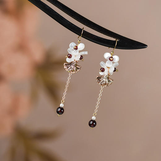 JGL-03220350新中式长款流苏耳钉女气质简约小众复古耳钩古风耳饰汉服配饰批发 商品图0