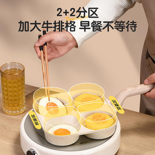 加深鸡蛋汉堡锅四孔专用早餐神器电磁炉不粘家用蛋堡锅模具煎蛋锅 商品图1