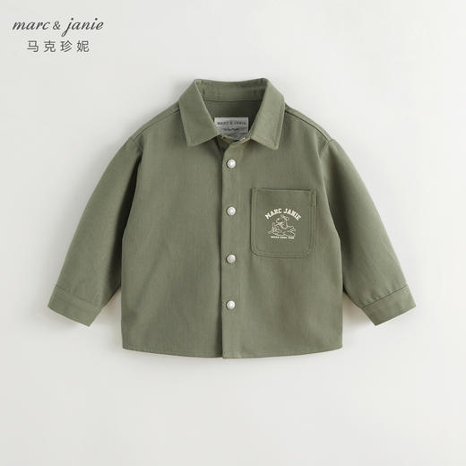 马克珍妮男童趣味小狗休闲外套儿童厚款衬衫2024年秋装新款241513 商品图3