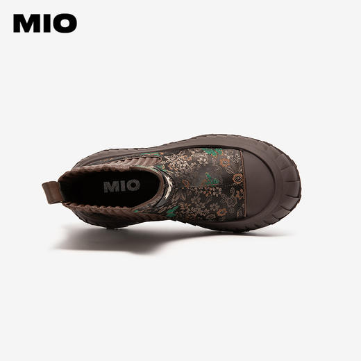 MIO米奥冬季复古拼色切尔西靴女圆头时尚潮流厚底短靴 M245642505 商品图3
