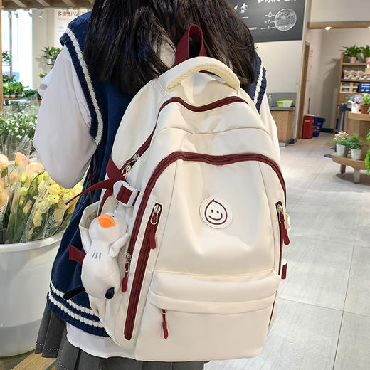 书包中性大学生2024新款初中生简约高中学生高颜值电脑背包双肩包书包开学季文具套装 商品图2