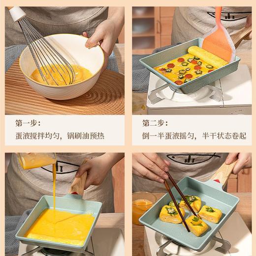 日式玉子烧方形迷你不粘锅厚蛋烧麦饭石小煎锅煎蛋家用平底早餐锅 商品图3