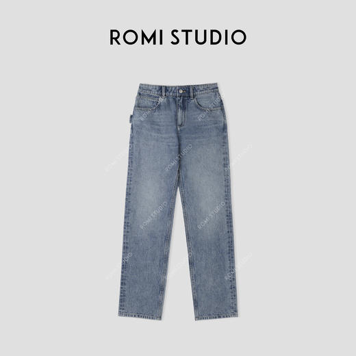 ROMI STUDIO “原味丹宁” 100%竹节棉酵磨砂洗花纱牛仔裤 421N7066 商品图1