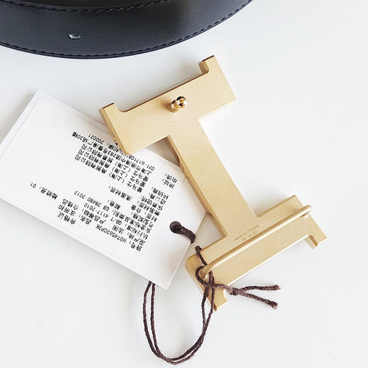 【全新】Hermes爱马仕全新黑棕拼色Constance康康H金扣3.8厘米双面腰带 170724NJS24 商品图5