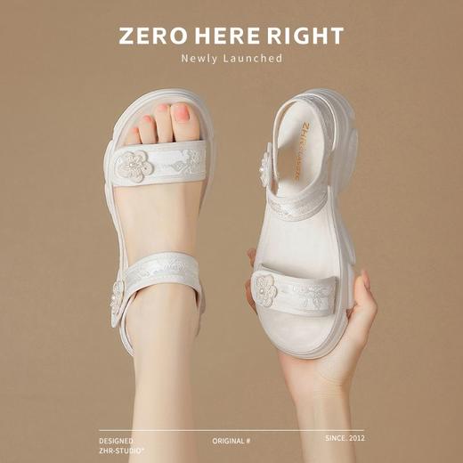 ZHR则则沙滩凉鞋女2024新款夏季外穿百搭软底凉拖魔术贴运动凉鞋 商品图7