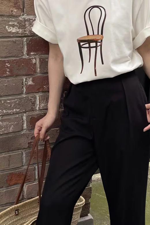 shyshystill/shy202105041/“中古椅子” 古典主义小高领好质感棉T恤 商品图1