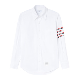 THOM BROWNE 汤姆·布朗 男士经典四条纹翻领商务休闲长袖衬衫 MWL395A F0313